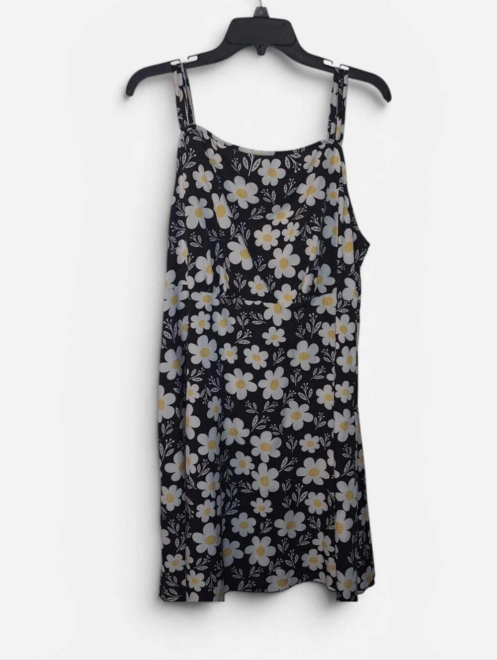 SHEIN Black Floral One-Piece with White and Yellow Flowers